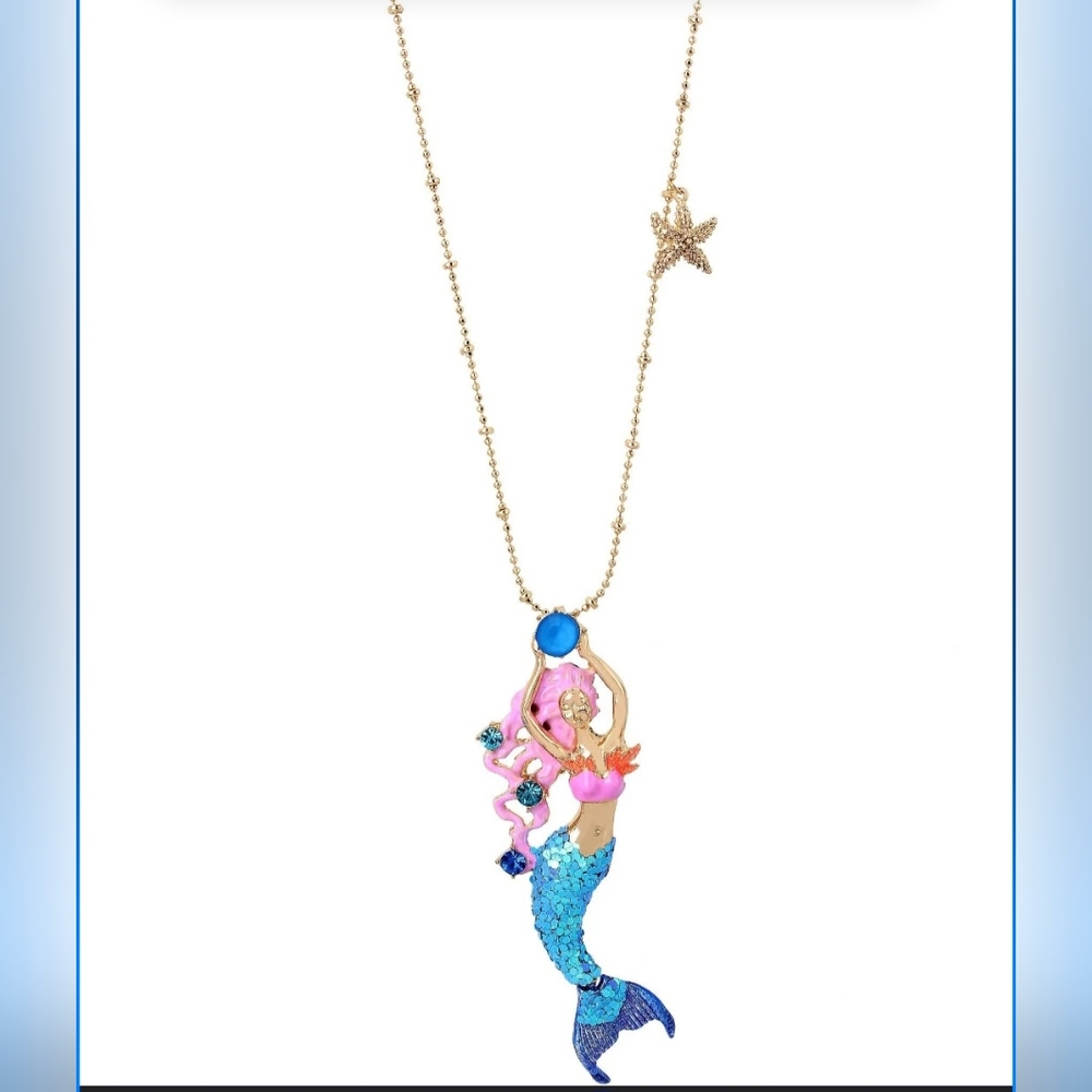 Betsey Johnson Super Rare 100% Authentic Mermaid Necklace NWT